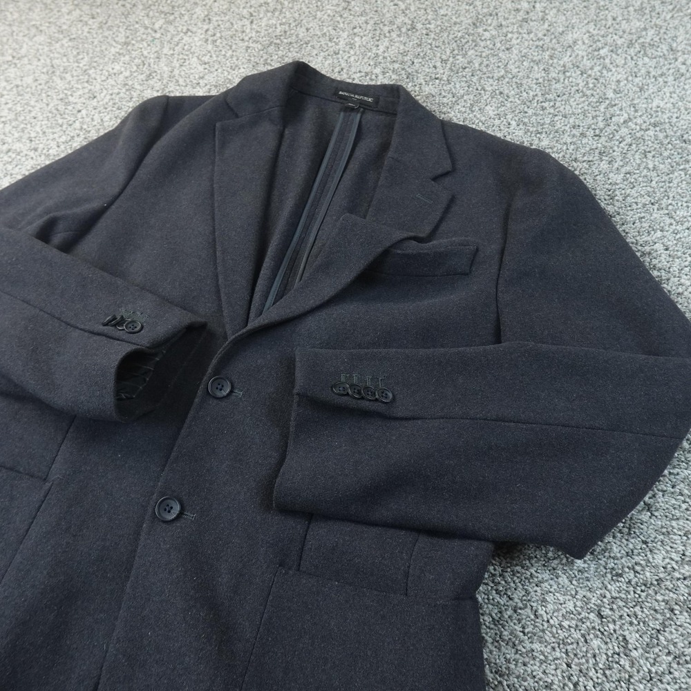 Banana Republic Blazer Mens 40R Gray Wool‎ Blend Button Sport Coat Suit Jacket
